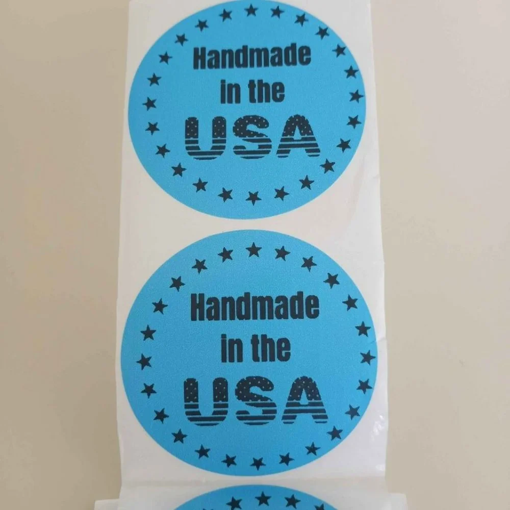 💙100 Handmade USA- Round Shipping Labels Thermal Packaging Stickers 2